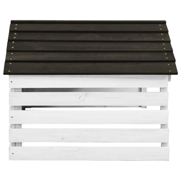 Lawn Mower Garage Black and White Solid Firwood 30.7x29.1x21.3 in A949-315300
