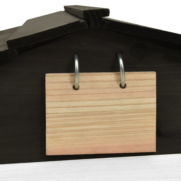 Lawn Mower Garage Black and White Solid Firwood 30.7x29.1x21.3 in A949-315300