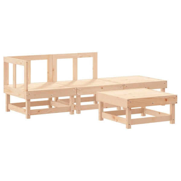 Garden Lounge Set Beige Solid pine wood Medium Modular A949-3186011