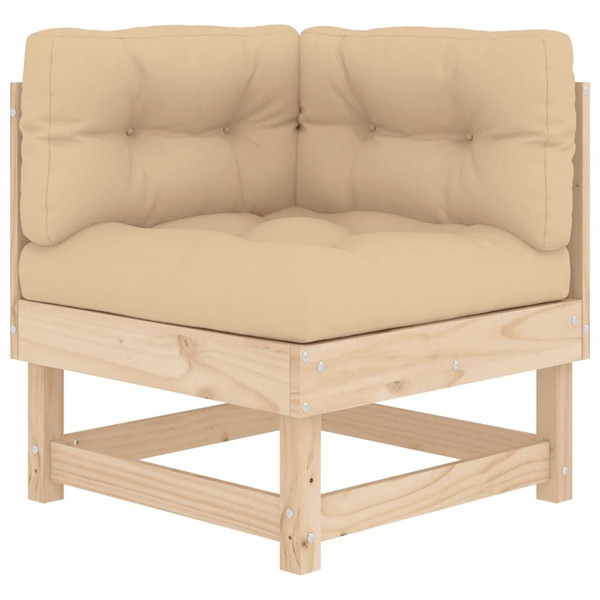 Garden Lounge Set Beige Solid pine wood Medium Modular A949-3186011