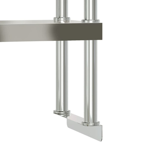 Kitchen Work Table with Overshelf 43.3"x21.7"x59.1" Stainless Steel A949-3208906