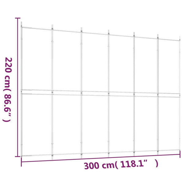 6-Panel Room Divider Black 118.1"x86.6" Fabric A949-350257