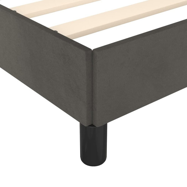Bed Frame With Headboard Dark grey Velvet, plywood, engineered wood A949-347604