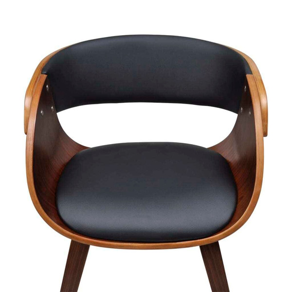 Dining Chair Black and Brown Plywood, Cotton, Polyurethane Standard A949-240708