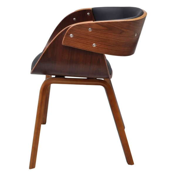 Dining Chair Black and Brown Plywood, Cotton, Polyurethane Standard A949-240708