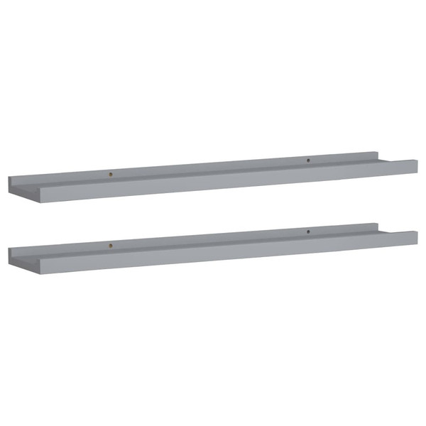 Frame Ledge Shelf Set of 2 Gray Lacquered MDF 31.5 in long A949-323936