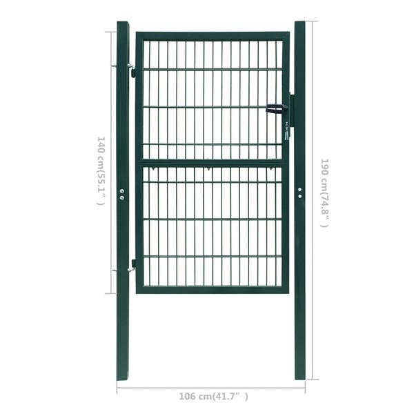 2D Fence Gate (Single) Green 39.4x55.1" A949-141750