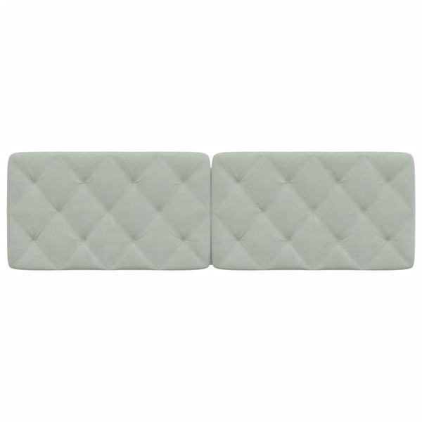 Headboard Cushion Light Grey Velvet 59.8 in Removable Covers A949-374753