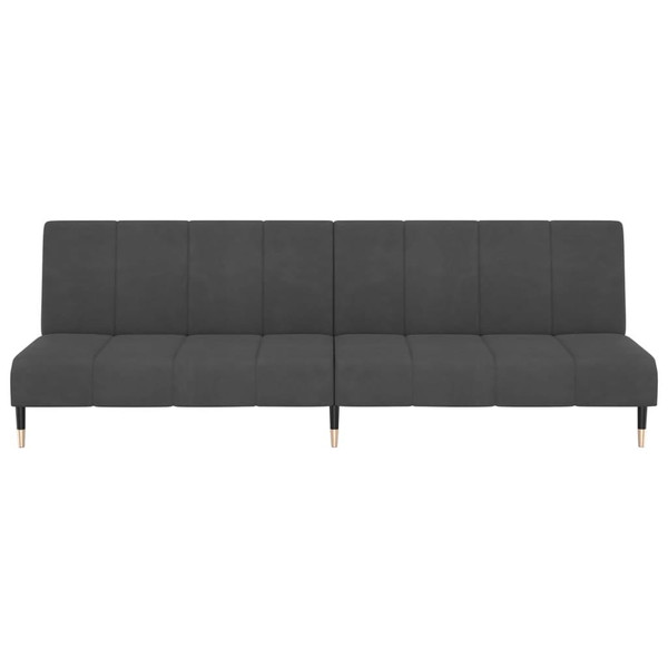 Sofa Bed Dark Grey Velvet (100% polyester), wood, metal 2-seater A949-375875