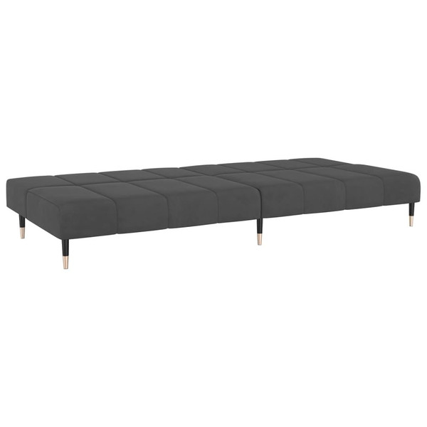 Sofa Bed Dark Grey Velvet (100% polyester), wood, metal 2-seater A949-375875