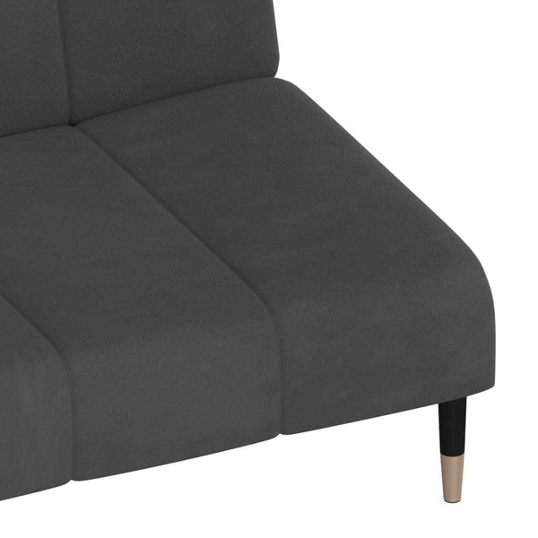 Sofa Bed Dark Grey Velvet (100% polyester), wood, metal 2-seater A949-375875