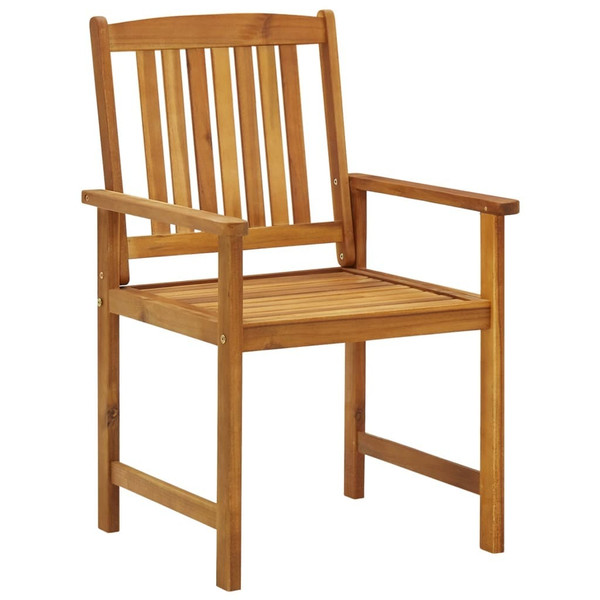 Garden Chair Set of 2 Red Solid Acacia wood, Polyester Standard A949-3061179