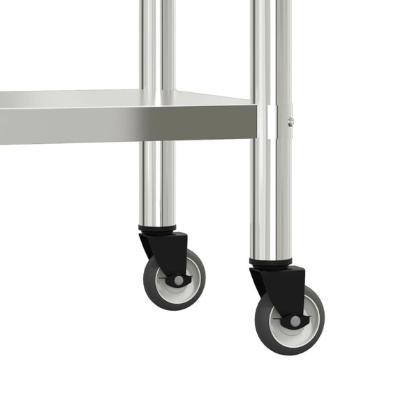 Kitchen Work Table with Wheels 43.3"x21.7"x33.5" Stainless Steel A949-376464