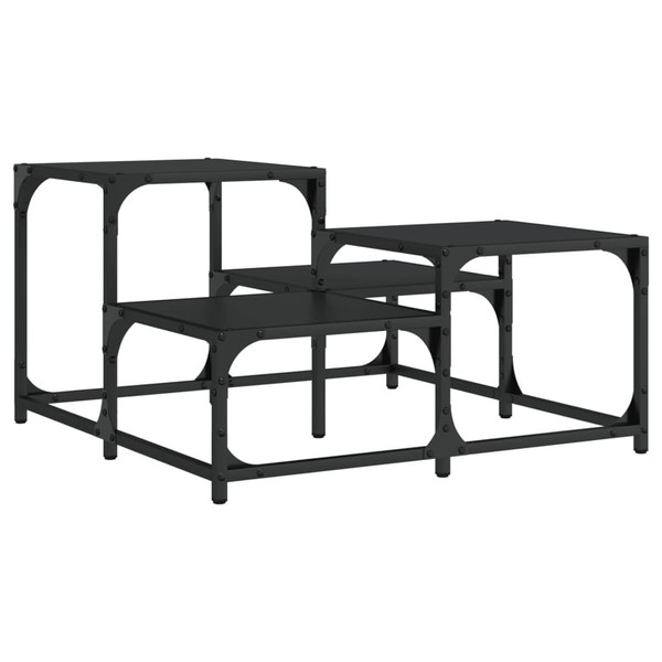 Coffee Table Black Engineered wood, Metal Medium Industrial A949-837747