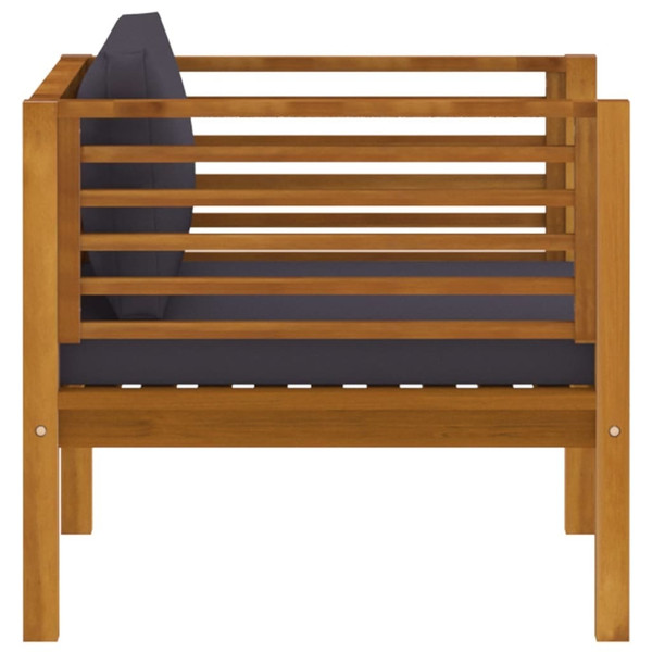 Garden Chair Dark Grey Solid Acacia wood, 100% polyester Standard A949-316293
