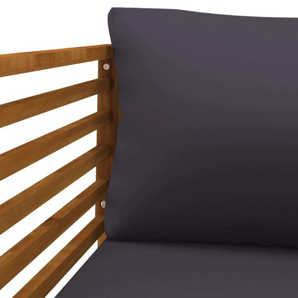 Garden Chair Dark Grey Solid Acacia wood, 100% polyester Standard A949-316293