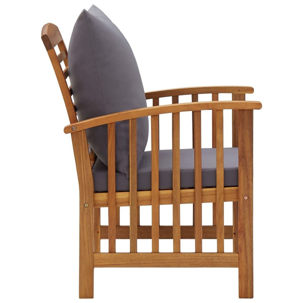 Garden Chair Set of 2 Dark grey, Natural wood Solid acacia wood A949-310258