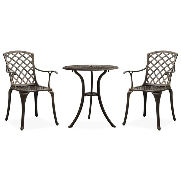 Bistro Set Bronze Cast aluminum Medium Durable Bistro Set A949-315591