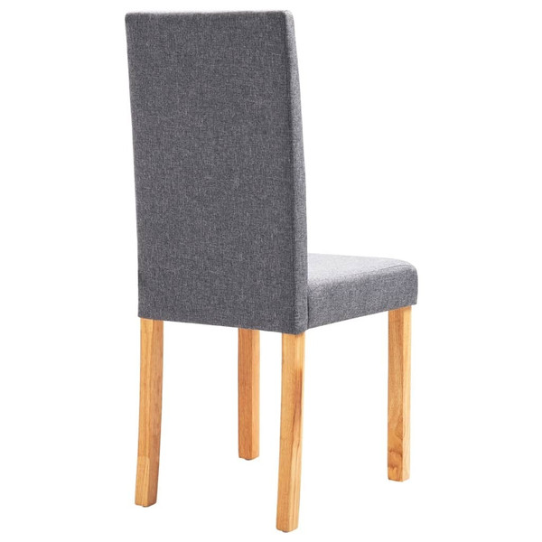 Dining Chair Set of 6 Light Grey Fabric and Rubber wood A949-277234