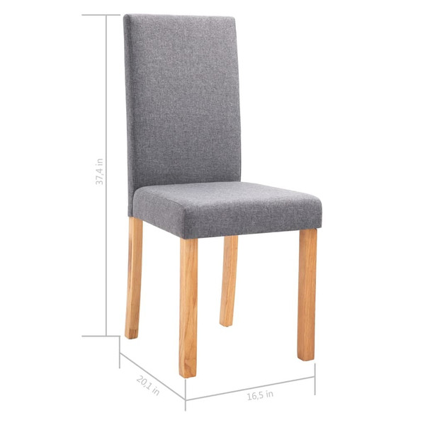 Dining Chair Set of 6 Light Grey Fabric and Rubber wood A949-277234