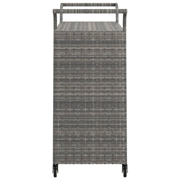 Bar Cart with Drawer Gray 39.4"x17.7"x38.2" Poly Rattan A949-316664