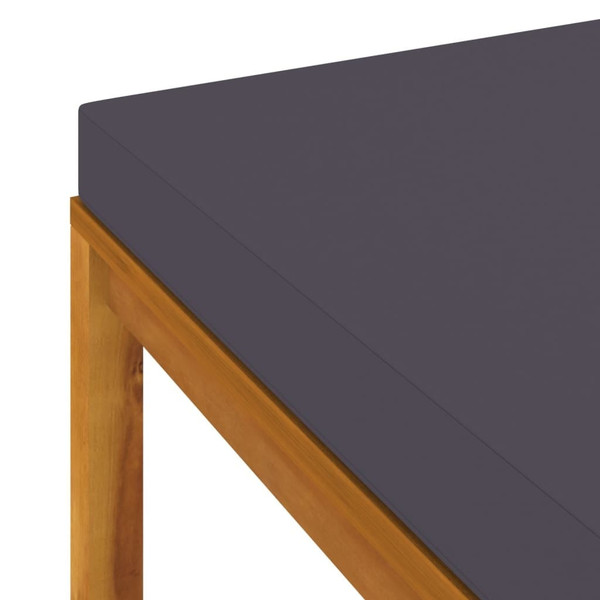 Wooden Lounge Set Dark Grey Solid Acacia Wood, 100% Polyester Fabric A949-3086923