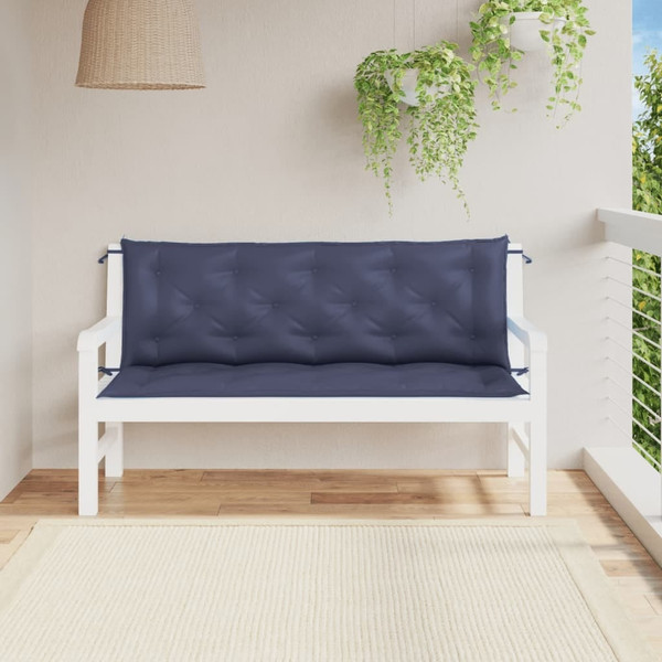 Garden Bench Cushion Set of 2 Navy Blue A949-379085