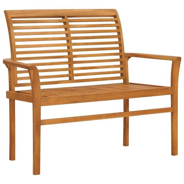 Garden Bench Teak Wood Color Solid Teak Wood, Fabric (100% polyester) A949-3062654
