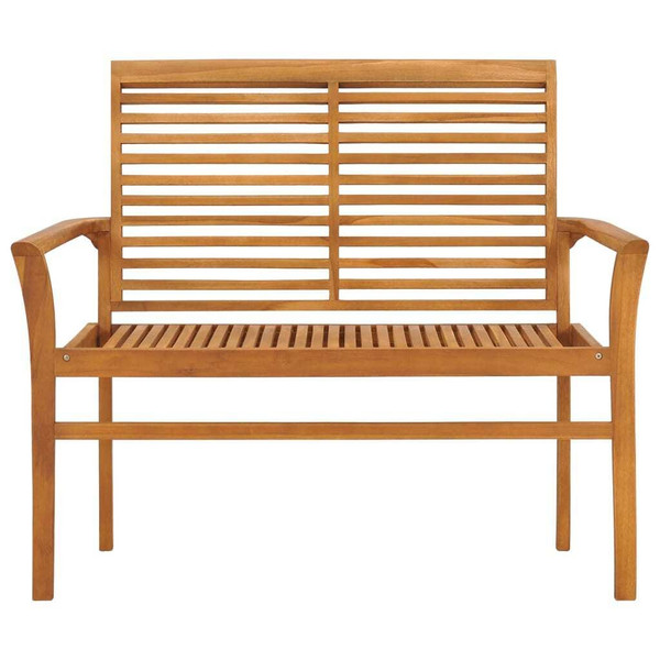 Garden Bench Teak Wood Color Solid Teak Wood, Fabric (100% polyester) A949-3062654