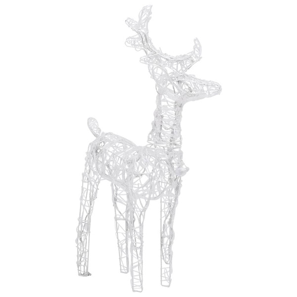 Reindeer And Sleigh Christmas Decoration Cold White Acrylic Medium A949-289979
