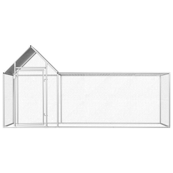 Chicken Coop Silver Galvanized Steel 9.8ft x 3.3ft x 4.9ft A949-144554