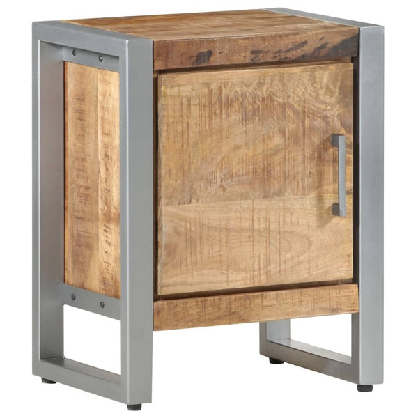 Bedside Cabinet Rough mango wood color, Grey Rough mango wood, Iron A949-323488