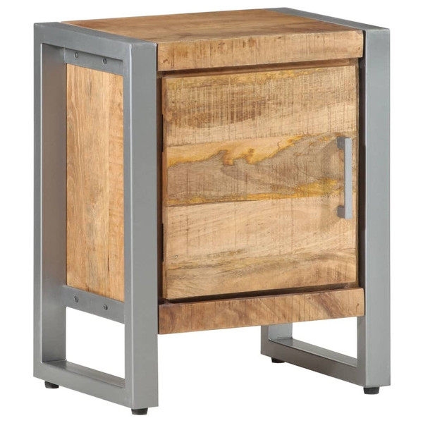 Bedside Cabinet Rough mango wood color, Grey Rough mango wood, Iron A949-323488