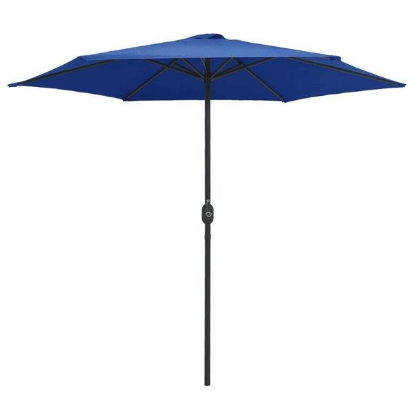 Garden Parasol Azure Blue Polyester, Aluminum Large Foldable A949-47351