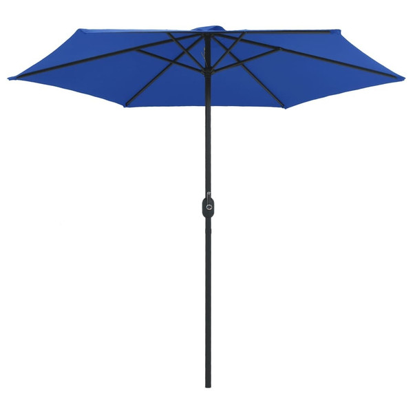 Garden Parasol Azure Blue Polyester, Aluminum Large Foldable A949-47351