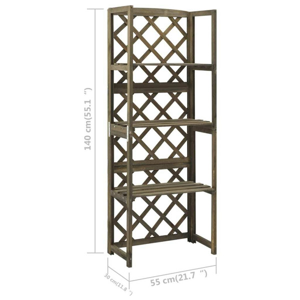 Trellis Gray Solid fir wood 21.7x11.8x55.1 in Shelving Trellis A949-316410