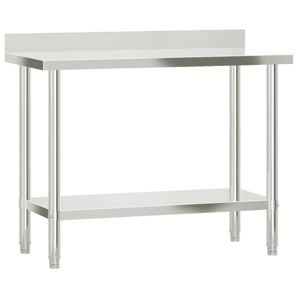 Kitchen Work Table with Backsplash 43.3"x21.7"x36.6" Stainless Steel A949-376466