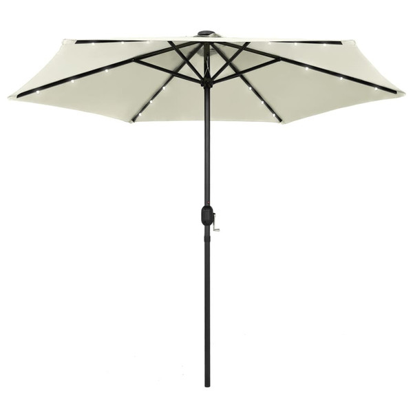 Garden Parasol Sand White Polyester, Aluminum 106.3 in diameter A949-47353