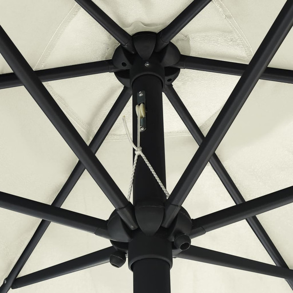 Garden Parasol Sand White Polyester, Aluminum 106.3 in diameter A949-47353