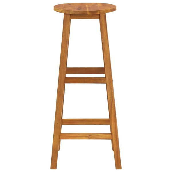 Bar Stool Set of 6 Solid acacia wood Standard Footrest A949-310287