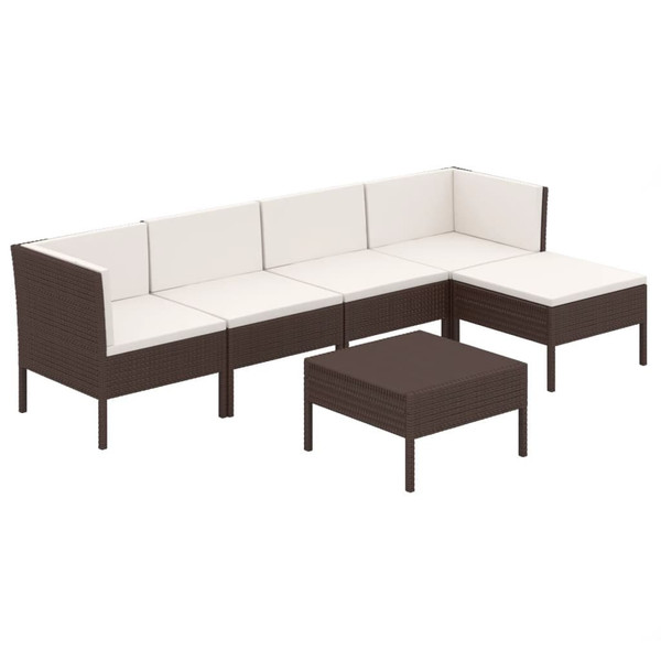 Garden Lounge Set Brown, Cream White A949-3094383