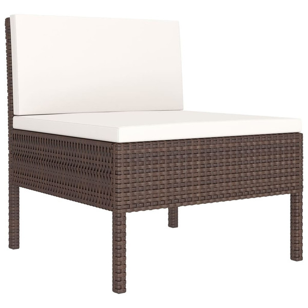 Garden Lounge Set Brown, Cream White A949-3094383