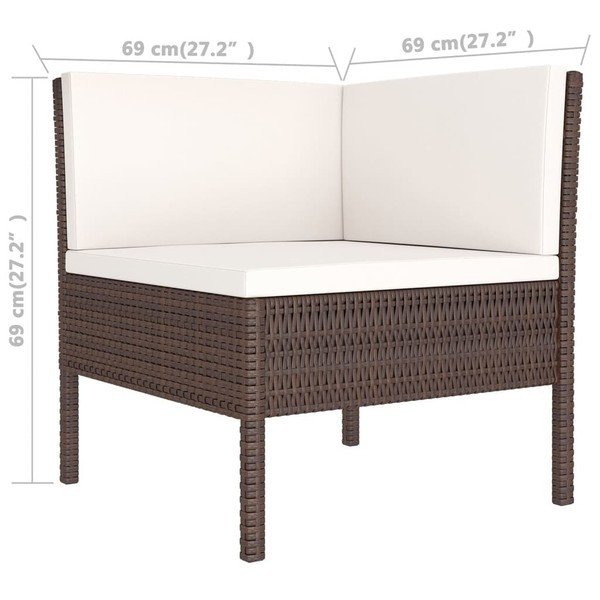 Garden Lounge Set Brown, Cream White A949-3094383