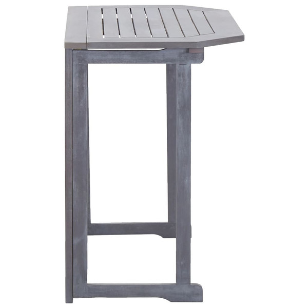Balcony Table Grey Solid Acacia Wood 35.4 x 19.7 x 29.1 in A949-46326
