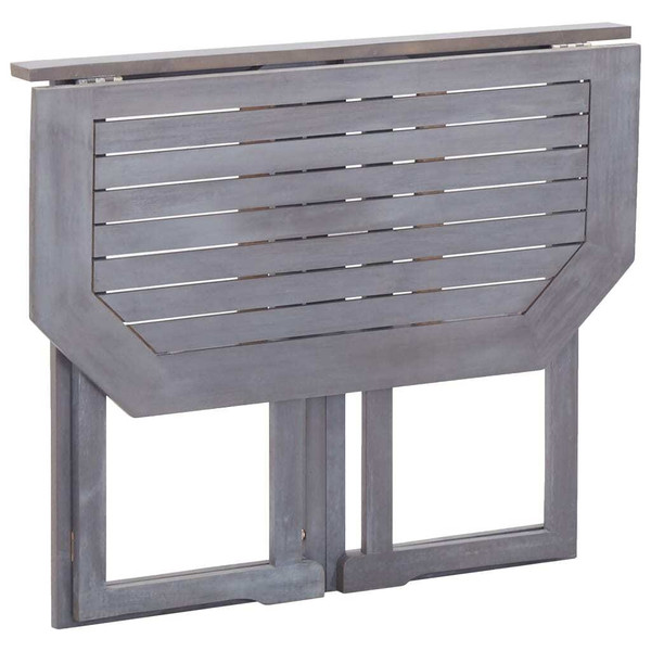 Balcony Table Grey Solid Acacia Wood 35.4 x 19.7 x 29.1 in A949-46326