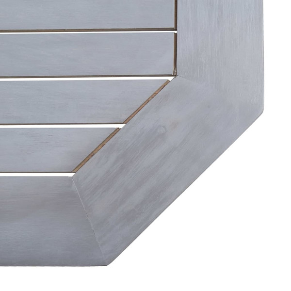 Balcony Table Grey Solid Acacia Wood 35.4 x 19.7 x 29.1 in A949-46326