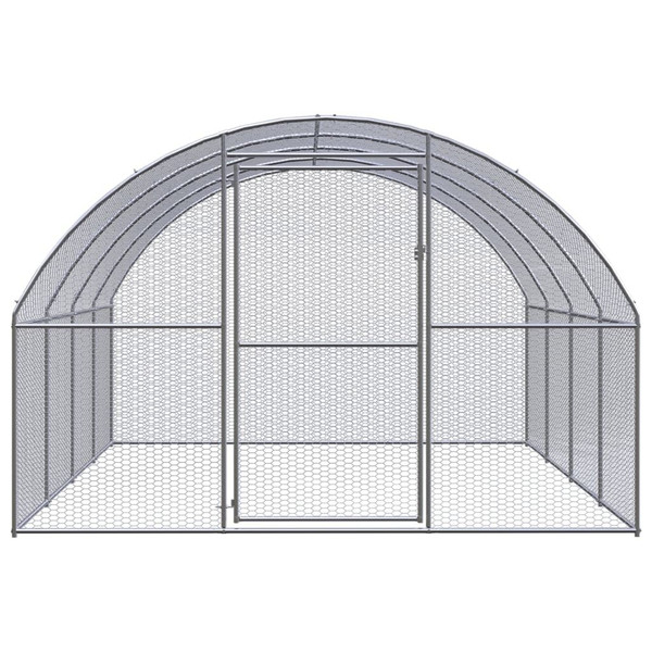 Chicken Coop Silver Galvanized Steel Large Durable Chicken Coop A949-3095464