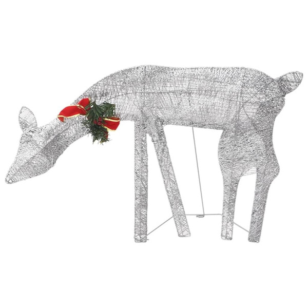 Christmas Reindeer Family Set of 3 Silver Fabric Large A949-342677