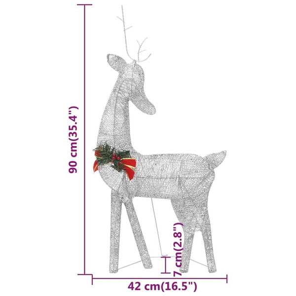 Christmas Reindeer Family Set of 3 Silver Fabric Large A949-342677