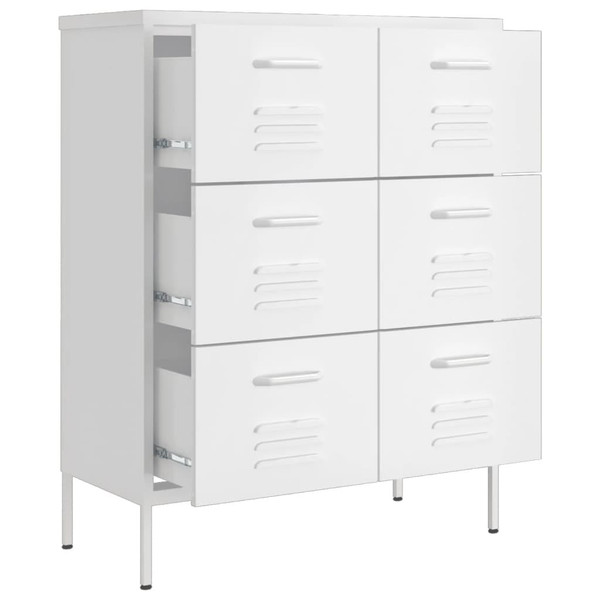 Drawer Cabinet White Steel Medium Fully Extendable A949-336152